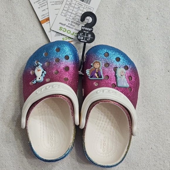CROCS Other - Crocs Frozen Classic Ombre Glitter Clog K. Toddlers Size C7